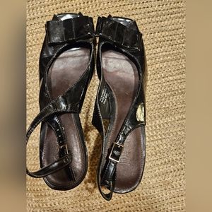 Nickels Soft Kala Open Toe Bow patent Embellished Dress slingback Heels